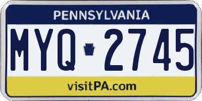 PA license plate MYQ2745