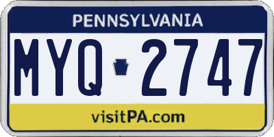 PA license plate MYQ2747