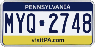 PA license plate MYQ2748