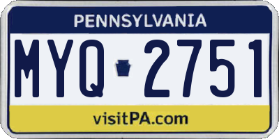 PA license plate MYQ2751