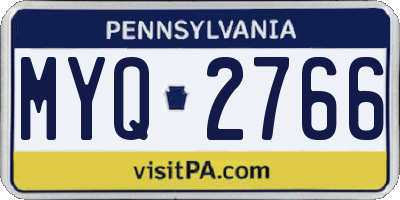 PA license plate MYQ2766