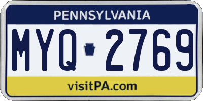 PA license plate MYQ2769