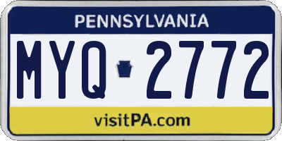 PA license plate MYQ2772