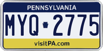 PA license plate MYQ2775