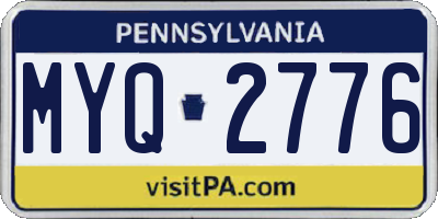 PA license plate MYQ2776