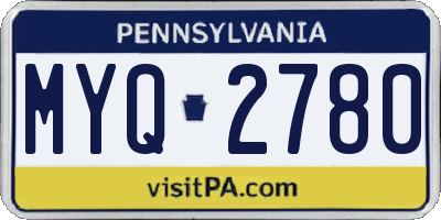 PA license plate MYQ2780