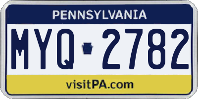 PA license plate MYQ2782