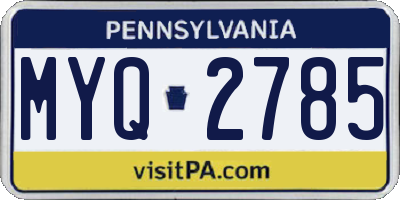 PA license plate MYQ2785