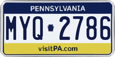 PA license plate MYQ2786