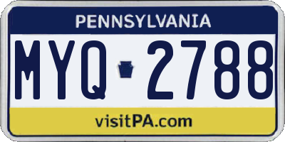 PA license plate MYQ2788