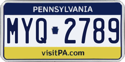 PA license plate MYQ2789