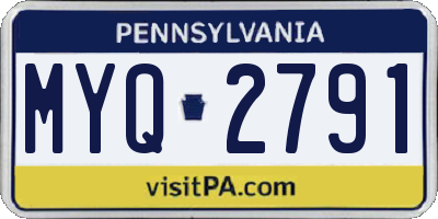 PA license plate MYQ2791