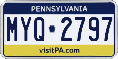 PA license plate MYQ2797