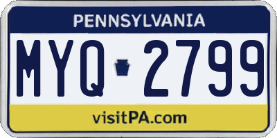 PA license plate MYQ2799