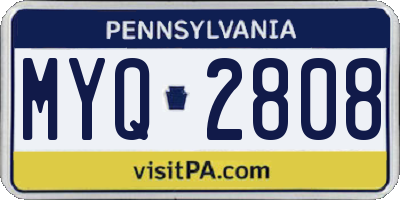 PA license plate MYQ2808