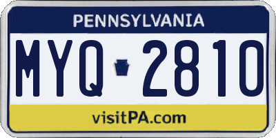 PA license plate MYQ2810