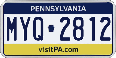 PA license plate MYQ2812