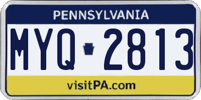 PA license plate MYQ2813
