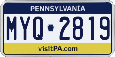 PA license plate MYQ2819