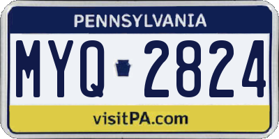 PA license plate MYQ2824