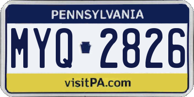 PA license plate MYQ2826