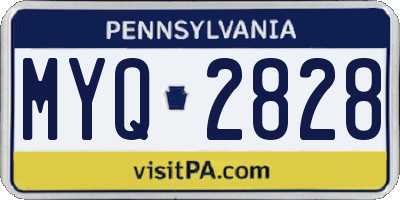 PA license plate MYQ2828