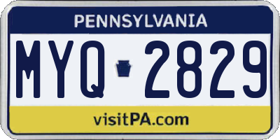 PA license plate MYQ2829