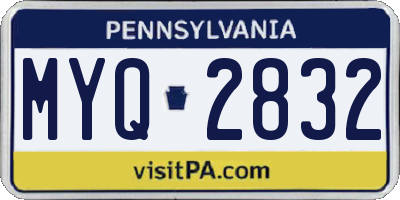 PA license plate MYQ2832