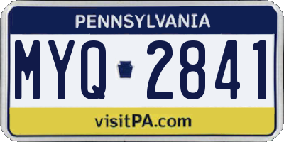 PA license plate MYQ2841