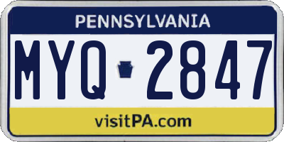 PA license plate MYQ2847