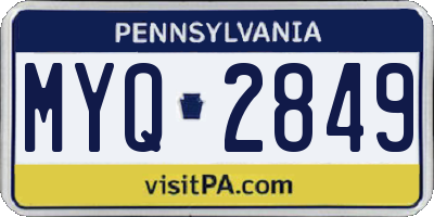 PA license plate MYQ2849