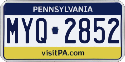 PA license plate MYQ2852