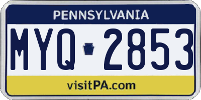 PA license plate MYQ2853