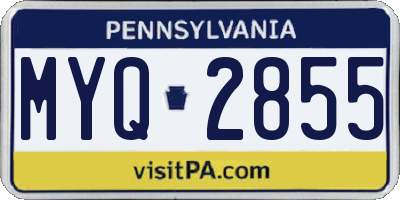 PA license plate MYQ2855