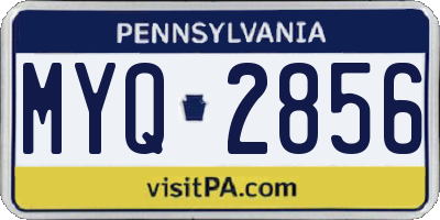 PA license plate MYQ2856
