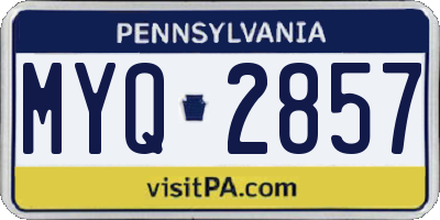PA license plate MYQ2857