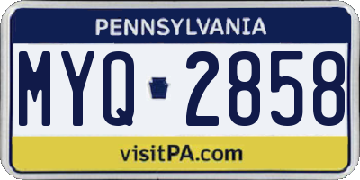 PA license plate MYQ2858