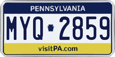 PA license plate MYQ2859