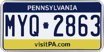 PA license plate MYQ2863