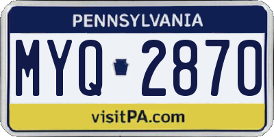 PA license plate MYQ2870