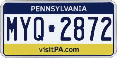 PA license plate MYQ2872