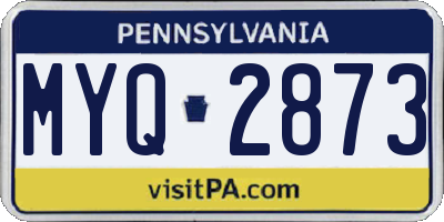 PA license plate MYQ2873
