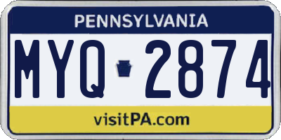 PA license plate MYQ2874