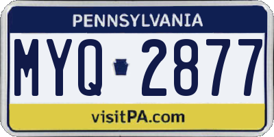 PA license plate MYQ2877