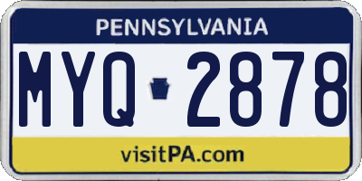PA license plate MYQ2878