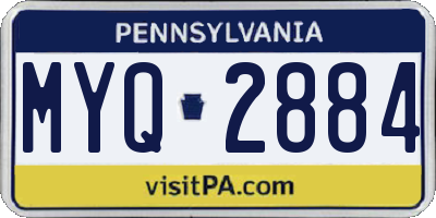 PA license plate MYQ2884