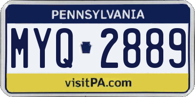 PA license plate MYQ2889