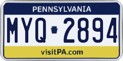 PA license plate MYQ2894