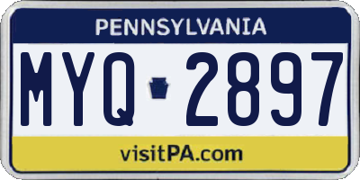 PA license plate MYQ2897