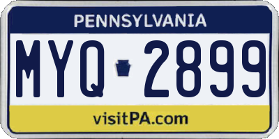 PA license plate MYQ2899